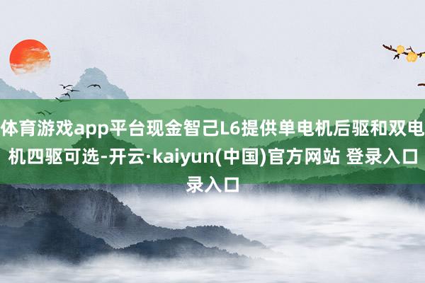 体育游戏app平台现金智己L6提供单电机后驱和双电机四驱可选-开云·kaiyun(中国)官方网站 登录入口