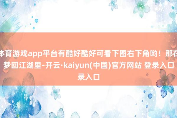 体育游戏app平台有酷好酷好可看下图右下角哟！那在梦回江湖里-开云·kaiyun(中国)官方网站 登录入口