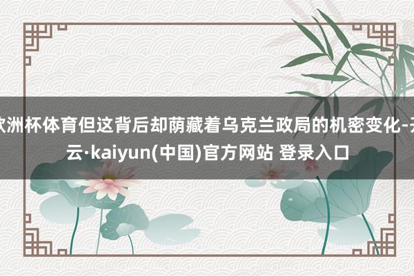 欧洲杯体育但这背后却荫藏着乌克兰政局的机密变化-开云·kaiyun(中国)官方网站 登录入口
