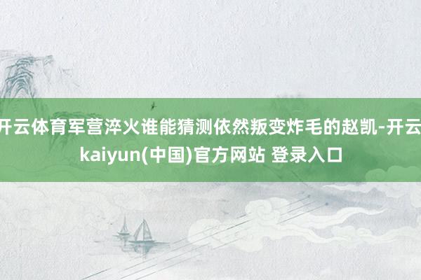 开云体育军营淬火谁能猜测依然叛变炸毛的赵凯-开云·kaiyun(中国)官方网站 登录入口