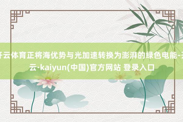 开云体育正将海优势与光加速转换为澎湃的绿色电能-开云·kaiyun(中国)官方网站 登录入口 开云体育正将海优势与光加速转换为澎湃的绿色电能-开云·kaiyun(中国)官方网站 登录入口